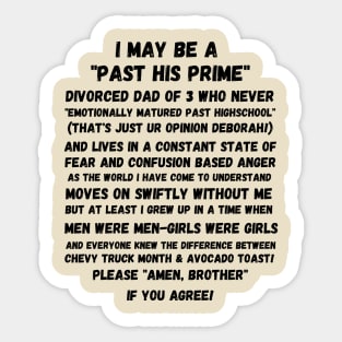 Funny Oddly Specific Divorced Boomer Dad Sticker